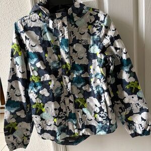 The North Face Kids Floral Raincoat - Navy and Lime